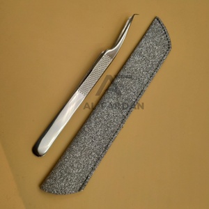 Pince à épiler pour extensions de cils à pointe en fibre de 90 degrés, finition polie miroir, motif à pois, en acier inoxydable – Meilleure vente - Product Image 6