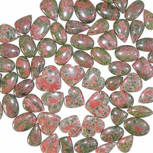 Unakite Jasper Gemstone Vente en gros en vrac Vert Unakite Jasper Cabochon pour bijoux Mix Formes Taille Unakite Gemstone Lot Fournitures - Product Image 2