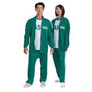 Squid Game Player 456 disfraz de chándal verde tallas para adultos conjunto de Cosplay de Halloween chaqueta camisa pantalones inspirados en programa de televisión - Product Image 1