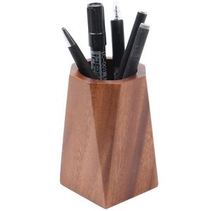 Rustic Wood Pencil Cup Pen Holder manufacturer Table Vintage <b>Antique</b> Wooden Office <b>Desktop</b> Stationary Organizer Cute Retro Desk - Product Image 5
