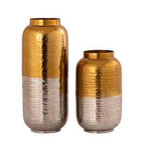 Floreros martillados de metal en tono latón en color dorado para el hogar y la boda Decoración de mesa florero de piso hecho a mano - Product Image 6