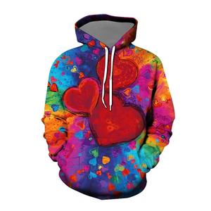 Colorido corazón Graffiti 3D estampado sudaderas con capucha mujer Otoño Invierno manga larga sudaderas con capucha Streetwear pulóveres ropa femenina - Product Image 1