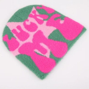 Bonnet d'hiver unisexe chaud de haute qualité, bonnet tricoté en acrylique personnalisé avec logo de créateur, bonnets de chalutier, motif de personnage - Product Image 5