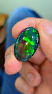 ธรรมชาติเอธิโอเปียนสีดำโอปอล cabochon. ชิ้นส่วนที่มีคุณภาพสูงสุด18.15 cts. โอปอลทรงหลังเบี้ยคุณภาพระดับโลก - Product Image 2