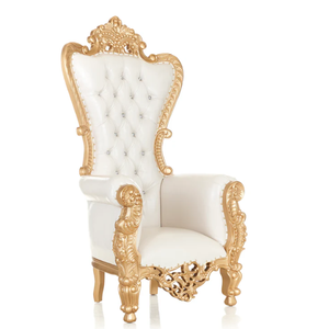 Chaises royales premium en or et argent avec coussins épais, dossier haut pour mariages et événements exclusifs. - Product Image 3