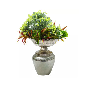 Look chic chaud Vase à fleurs nickelé avec support de Base de couleur bicolore métal aluminium fait Vase de table fantaisie à bon prix - Product Image 2