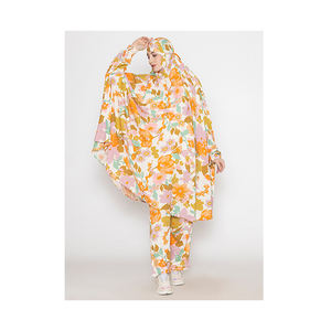 2024 Design élégant imprimé fleuri doux rayonne tissu indien imprimé cordon ensemble dans une belle couleur orange pour les femmes et les filles - Product Image 1