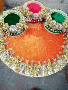 Cadeau Mehndi Assiettes Nouvelle Arrivée 2025 Fancy Net Wedding Tray mariage Mehndi Colorful Thaal OEM Serviced Customized Pecking - Product Image 5