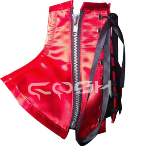 Corset en satin rouge avec fermeture éclair latérale réglable - Product Image 5