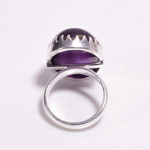 Elegante anillo fino de Plata de Ley 925 hermosa piedra preciosa de amatista púrpura regalo de joyería elegante de alta calidad para su compromiso - Product Image 2