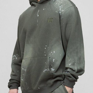 Custom Oversized Embroidered Hoodie Tracksuit Set Sweatpants <b>Jogger</b> Cargo Pants Wide Fit Boxer <b>Jogger</b> Spray Wash for <b>Tall</b> Sizes - Product Image 4