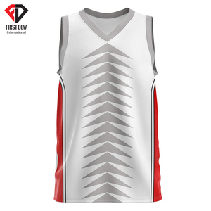 พิมพ์เต็มดาวสีขาว Sublimated 3D รูปแบบการออกแบบธงอเมริกันโรงงานขายตรงราคาต่ำที่มีคุณภาพดีเสื้อบาสเกตบอล - Product Image 4