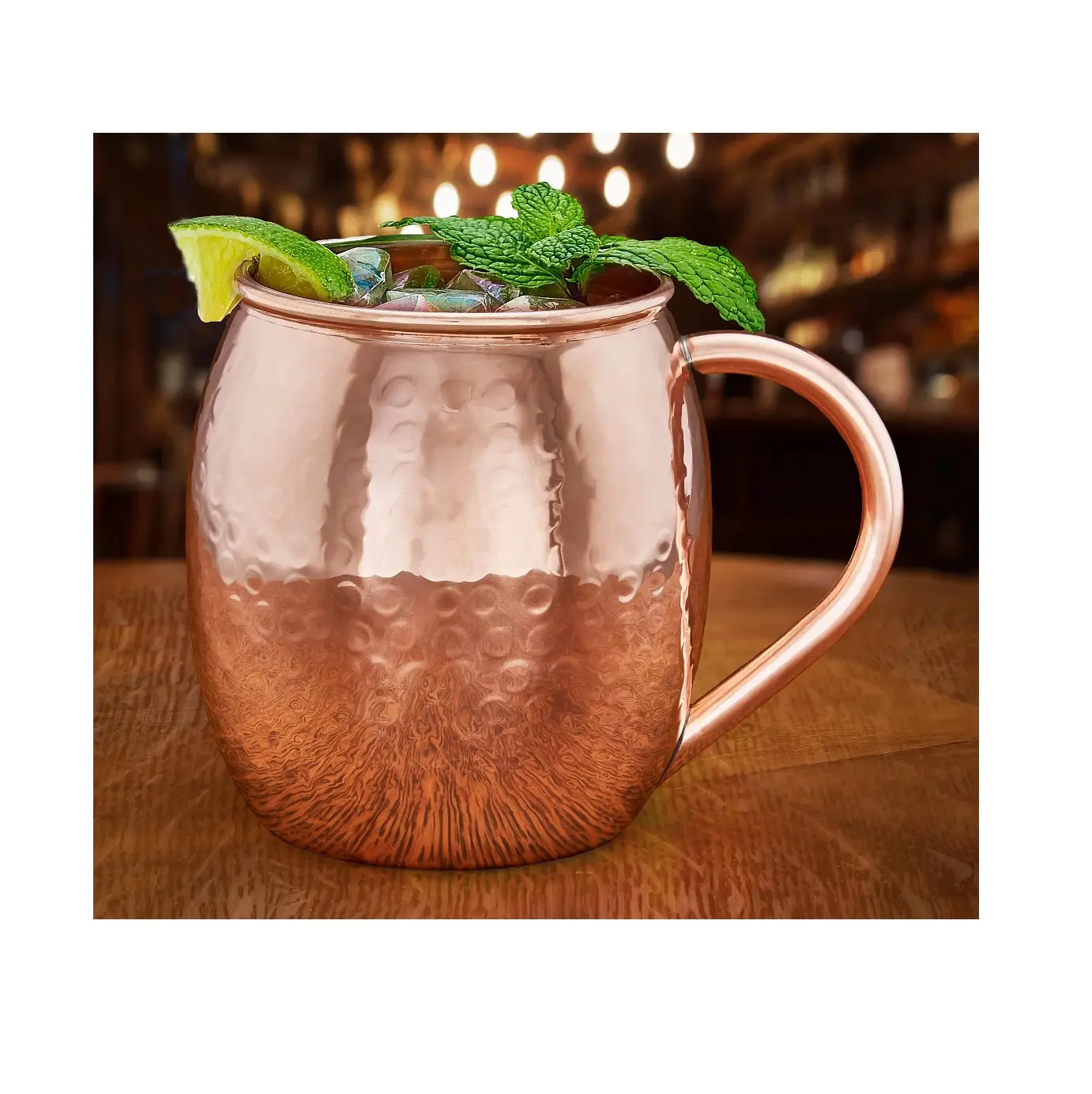 Antique design Moscow Mule Mugs For Ginger Beer Pure Copper Mug With Brass Handle Moscow Mule designed in India
