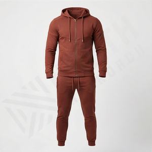Conjunto Deportivo Informal de Invierno para Hombre, Sudadera con Capucha y Cremallera de Alta Calidad, Diseño Personalizado, Transpirable, 100% Algodón, Felpa Técnica para Gimnasio - Product Image 1