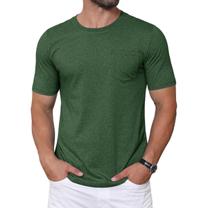 Fabrication sur mesure OEM T-shirt à manches courtes 100% coton pour homme Qualité supérieure Respirant Anti-rides avec vente de poche - Product Image 2