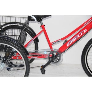 Tricycle électrique de marchandises rouge certifié CEE, 1000W, motorisé, pour passagers, à carrosserie ouverte, vélo électrique de marché pour usage passagers - Product Image 4