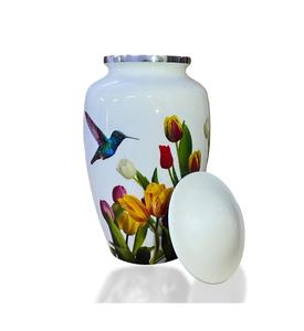 Urna de cremación de colibrí Blanco | Urna de colibrí hecha a mano para cenizas humanas Mujer adulta grande (urna de colibrí blanco para adultos) - Product Image 5
