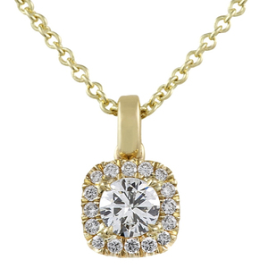 Colgante Elegante con Halo de Diamantes Redondos Pequeños para Mascotas - Product Image 1