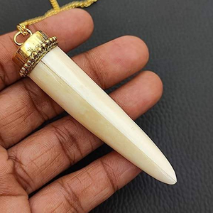 Bijoux de luxe uniques à la mode collier en corne de buffle charme collier pendentif en corne de taureau personnalisé par la mode glowin - Product Image 4