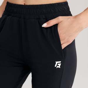 Pantalon évasé pour femme Flex Aura noir avec bande latérale décorative, respirant, effet froissé, taille élastique mi-haute, style gothique décontracté, haute couture, taille XL - Product Image 5