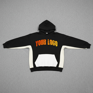 เสื้อฮู้ดดี้ผู้ชายทรงโอเวอร์ไซส์ ผ้าคอตตอน 100% หนานุ่ม สีสันตัดกัน สไตล์ฮิปฮอป ระบายอากาศได้ดี รับผลิตแบบ OEM/ODM ตามสั่ง - Product Image 1