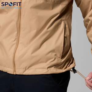 Blouson d'aviateur d'hiver avec design et logo personnalisé pour hommes, vêtements de pluie à l'avant, capuchon à col montant, polyester, coquille souple, imperméable - Product Image 4