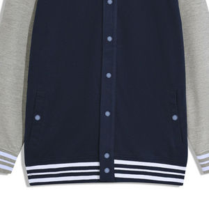 Vente en gros 100% laine marine pour hommes texturé Varsity Jacket respirant hiver Design avec col montant personnalisable - Product Image 3