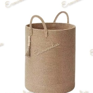 Tall Woven Laundry <b>Basket</b> Decorative Round Wicker <b>Basket</b> Woven Decorative Countertop Shelf Cabinet Organizer Storage <b>Baskets</b> - Product Image 4