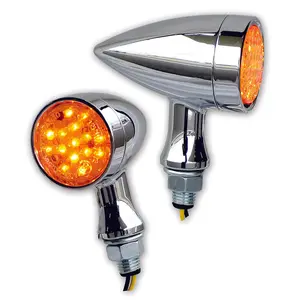 LED Bullet Turn Signal And Marker Lights Pair Universal For Harley Metric Cruiser