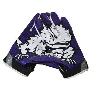 Guantes de fútbol americano para jóvenes Receptor Sublimación hecha a medida Guantes de fútbol de mano trasera Palma pegajosa Transpirable - Product Image 1