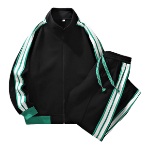 Conjunto de Chaquetas y chándales deportivos con capucha de Otoño de 2 piezas con logotipo personalizado a prueba de viento ecológico para hombres poliéster/algodón - Product Image 2
