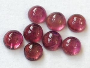 ทัวร์มาลีนสีชมพูธรรมชาติ 5 มม. ทรงกลมแบบคาโบชอง คุณภาพเยี่ยม - ทัวร์มาลีนสีชมพูเจียระไนแบบหลวม - Product Image 2