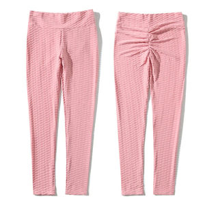 Leggings de yoga respirants sans couture à taille haute avec pantalon d'entraînement de gymnastique en coton de poche tricoté à partir de Spandex - Product Image 1