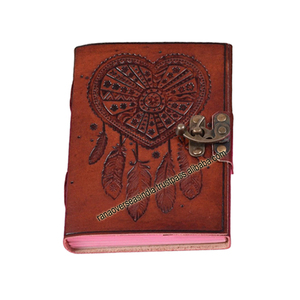 Superior Quality <b>Leather</b> Journal Writing Sketchbook Handmade Bound <b>Notepad</b> With Dream Catcher Motif Travel Diary - Product Image 5