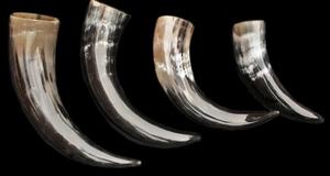 Cuernos para Beber Vikingos con Soporte, Hechos de Cuernos de Búfalo de la India - Product Image 4