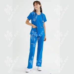 Logo personnalisé OEM vêtements de travail salon de beauté infirmière uniforme haut médical gommage uniformes hospitaliers hommes femmes hauts gommages - Product Image 1