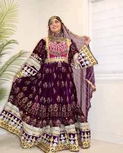 2025 señoras Afghani Tribal vestido nuevo diseño moda mujer vestido pantalón Dupatta encaje botón cremallera decoraciones gran oferta producto - Product Image 3