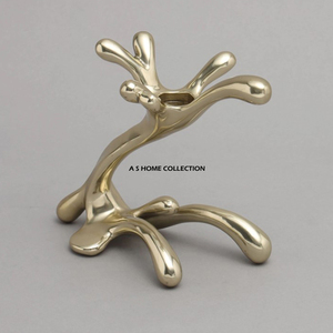 Candelabro Abstracto de Diseño Fantástico y Lujoso, Decoración Moderna para el Hogar, Centro de Mesa de Aluminio Dorado, Adorno para Mesa de Boda - Product Image 1