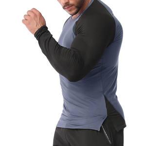 Camiseta de compresión de gimnasio para hombre con logotipo personalizado de calidad superior, ropa deportiva de Ringer de secado rápido, camiseta de gimnasio de compresión de manga larga para hombre - Product Image 3