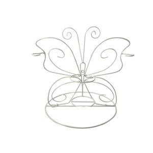 Porte-cartes en fil de fer vintage fait à la main, écologique, blanc, parfait pour Noël, la maison, les fêtes, la décoration de table - Product Image 1