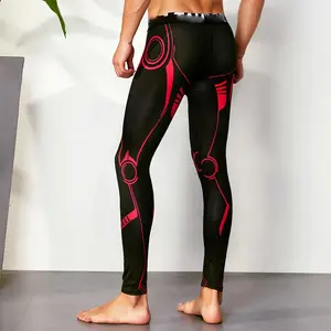 Nuovi leggings da palestra sportivi da corsa a compressione con pantaloni attillati sportivi da uomo per l'allenamento della tasca del telefono