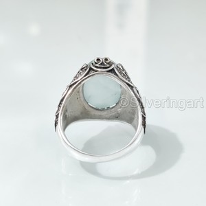 Nuevo Anillo Exclusivo para Hombre con Piedra Preciosa de Aguamarina Natural, Piedra de Nacimiento de Marzo, Todas las Tallas, Joyería Fina Árabe, Anillo de Plata de Ley 925 - Product Image 6