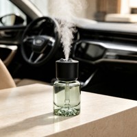 Mini Diffuseur d'Arômes de Luxe en Verre avec Couvercle Montagne, Humidificateur Portable pour Maison, Bureau, Voiture, Parfum Longue Durée