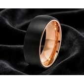 Matte Black Fidget Ring for <b>Men</b> Resizable Geometric Wedding Band with Inlay - Product Image 5