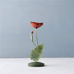 Support de bougie en métal fait main de style nordique, rose en métal, élégant candélabre floral en fer pour mariage de luxe et dîner romantique - Product Image 5