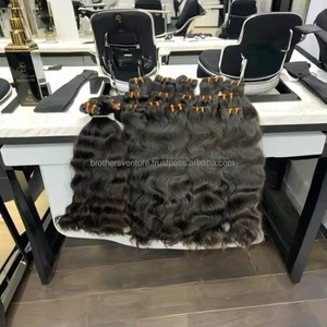 Extensiones de Cabello Humano Natural al Por Mayor, Cabello Virgen Indio Crudo 10A 12A, Doble Trama, Ondulado, Paquetes de Cabello Remy, 100g - Product Image 4