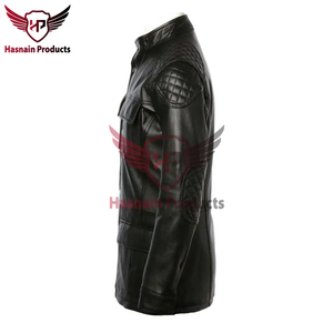 Chaqueta de cuero negra de primera calidad para hombre Abrigo de invierno de artesanía superior de estilo callejero con estilo inigualable - Product Image 3