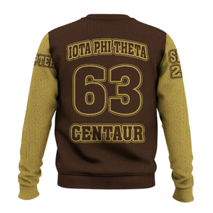 Iota Phi Theta 1963 Chenille Patch Knit Sweater Greek Fraternity Pullover Acrílico Greek Life Apparel Ropa de invierno - Product Image 3