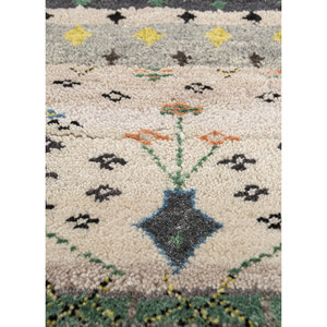 Tapis Manchaha en laine et soie de bambou noué à la main, ivoire, 10 mm d'épaisseur, motif géométrique abstrait, pour la maison, le couloir, modèle rectangulaire - Les-2410 - Product Image 3