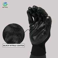 Gants Mitra Saruta Indonésie en nitrile avec points de fixation et doigts texturés pour usage général